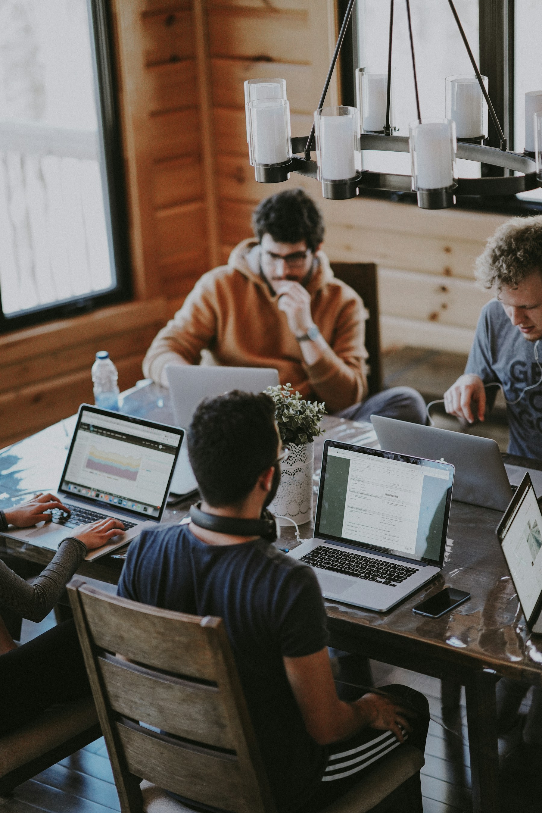 Business team collaborating in a bright modern office